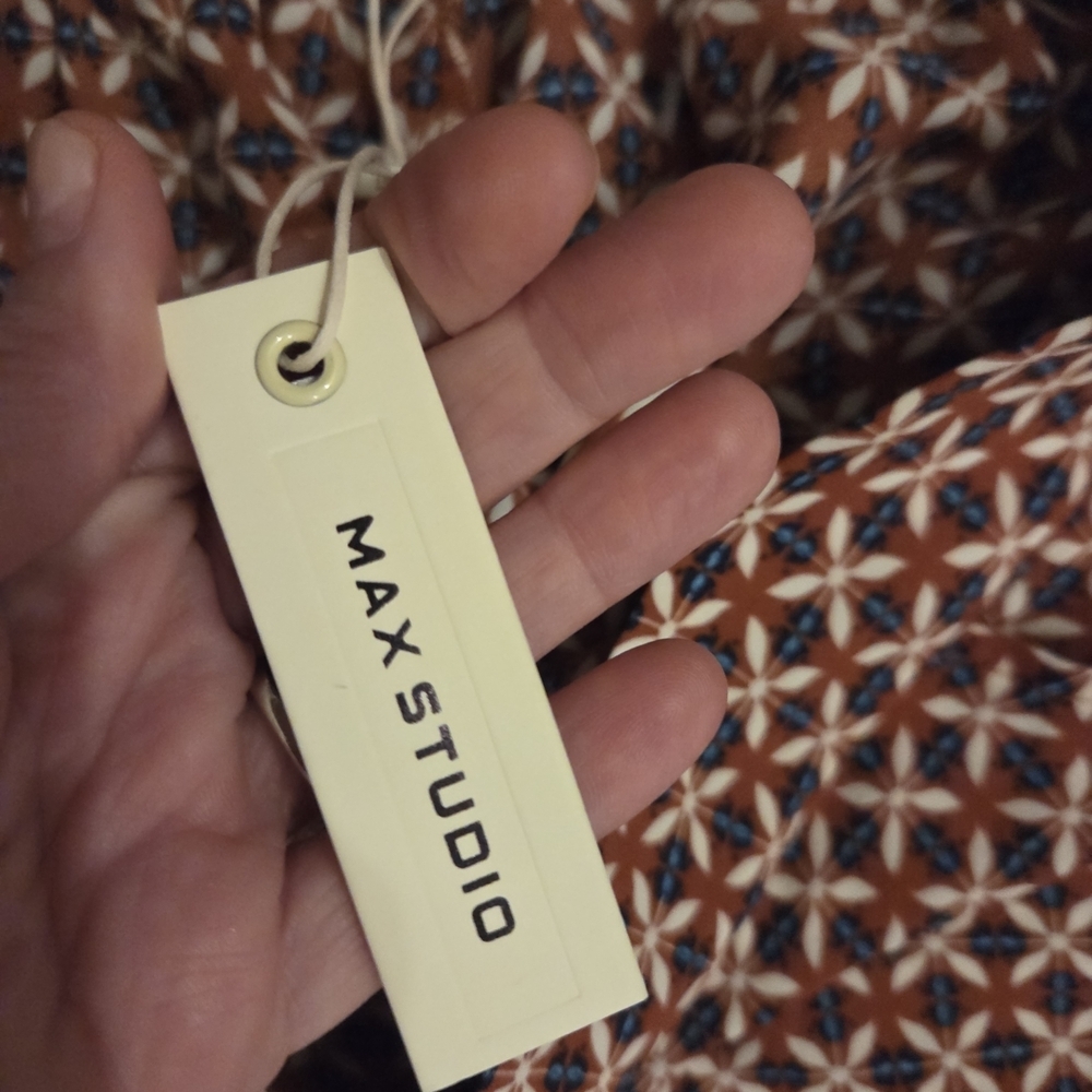 NWT Madewell Brown Geometric Wide-Leg Pants - Picture 3 of 5